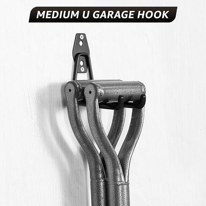 40 Pack Garage Hooks, Heavy Duty Steel Wall Mount Utility Hangers with Anti-Slip Coating for Hanging Bikes, Ladders, Power Tools, and Garden Equipment