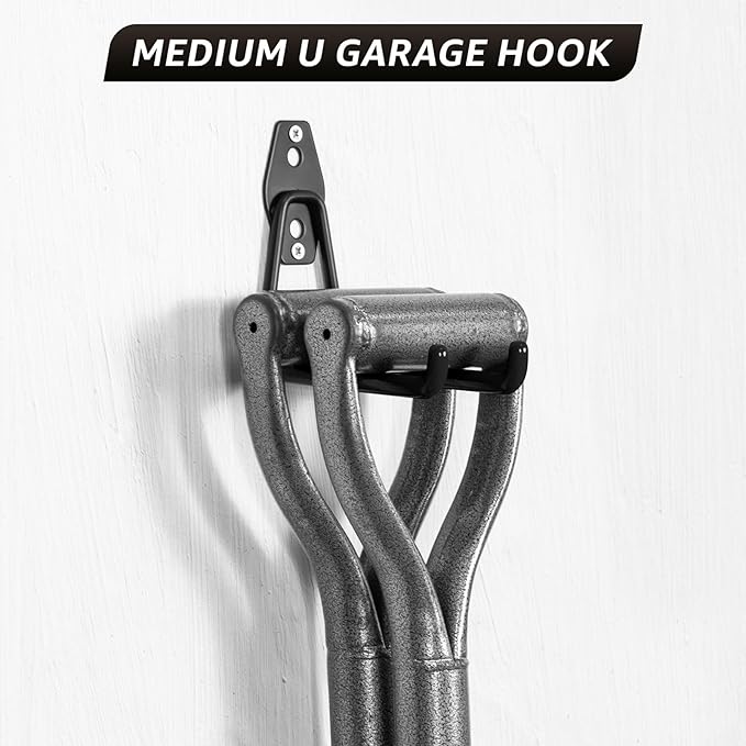 30 Pack Garage Hooks, Heavy Duty Steel Wall Mount Utility Hangers with Anti-Slip Coating for Hanging Bikes, Ladders, Power Tools, and Garden Equipment