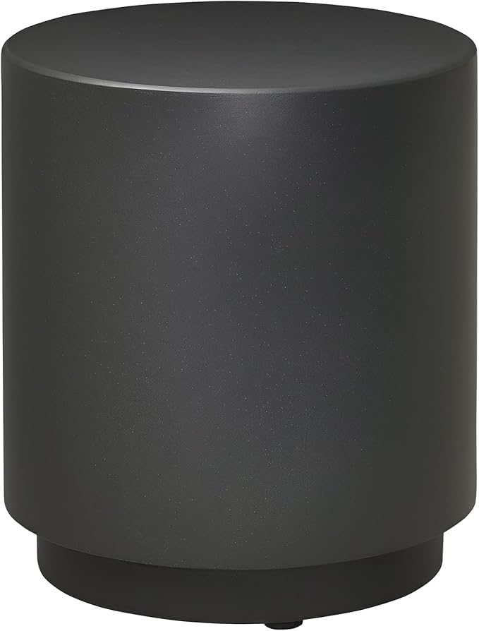 HOMCOM Round Side Table, Lightweight Accent Table with Concrete Finish, End Table with 4 Adjustable Feet for Indoor, Outdoor, Dark Gray