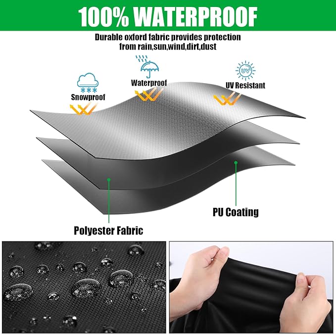 Outdoor Prep Table Cover, 36 x 30 x 35 Inch Waterproof Stainless Steel Prep Cart Table Cover for Outdoor Kitchen Grill Cart Pizza Oven