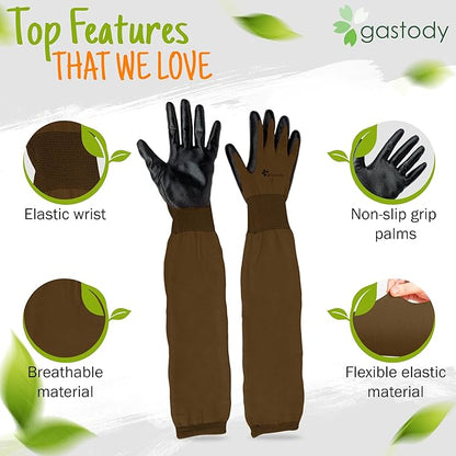 Long Sleeve Gardening Gloves Women and Men - Long Cuff Garden Gloves, Multipurpose Heavy Duty Outdoor and Indoor