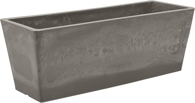 Arcadia Garden Products PSW U45CT Plastic/Stone/Wood Composite Simplicity Window Box, No Drainage Hole (Drillable), 17.5" x 7" x 6", Cement Color