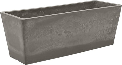 Arcadia Garden Products PSW U45CT Plastic/Stone/Wood Composite Simplicity Window Box, No Drainage Hole (Drillable), 17.5" x 7" x 6", Cement Color