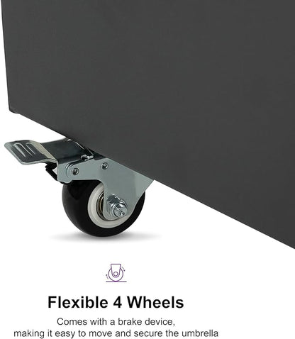 PURPLE LEAF Patio Umbrella Base WK4500 with 4 Lockable Wheels 1100 lbs High Capacity Heavy-Duty Cantilever Offset Steel Weighted Base