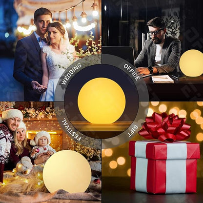 LOFTEK 6-inch LED Light Ball: Nursery Night Light with Remote Control, 16 RGB Color Changing & Dimming Rechargeable, Cordless Portable Waterproof Floating Pool Lights for Kids or Decor