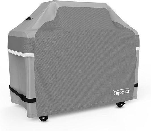 YSPACE Grill Cover 52 Inch Heavy Duty Waterproof, 7106 BBQ Gas Grill Cover with Reflective Strips & Buckle Straps, Fits Weber Spirit 300 Series, Spirit E-310 E-315 E-330, Char-Broil, Nexgrill