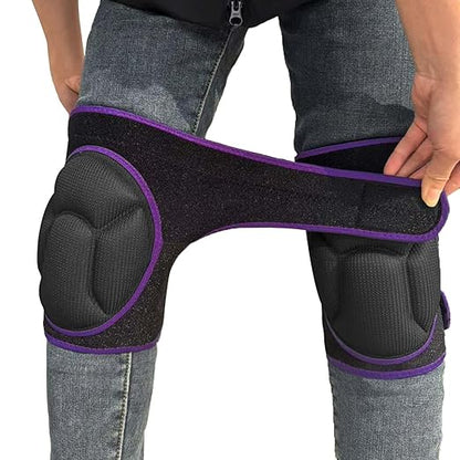 Garden Work Knee Pads for Adults, Soft Kneeling Pad for Women Gardeners, Scrubbing Floors & House Cleaning, Safety Men Knee Cushion Padded for Flooring, Weeding, Crawling - Easy Fit & Clean - Purple (Large)