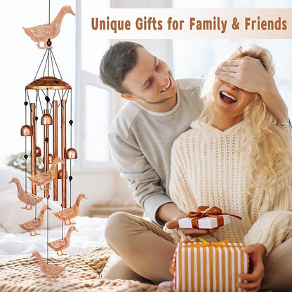 Goose Wind Chimes for Outside, Metal Windchimes Outdoors, Goose Gifts for Women/Men, Memorial/Birthday Gifts, Garden Decor for Outside, Patio or Yard, Durable Chimes for Outdoors