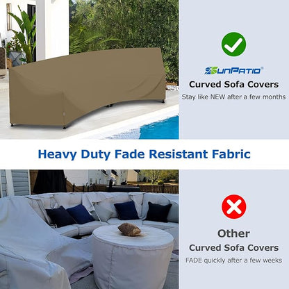 SunPatio Ourdoor Waterproof 120 Inch & 190 Inch Sectional Sofa Cover Bundle