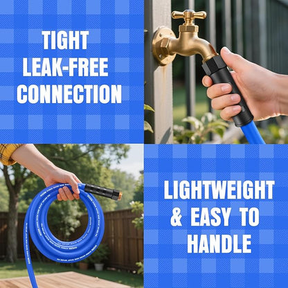Heavy Duty Garden Hose 25 ft, Non-Expanding Flexible Water Hose, Kink Resistant Lightweight Hybrid Hose, Leakproof Hose Male to Female Fittings