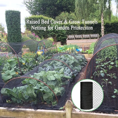 Bird Netting 15x15 Ft, 1/2In Mesh Heavy Duty Garden Netting Pest Barrier for Plants, Fruit Trees, Vegetables, Extra Strong Woven Mesh Netting, Animal Fencing Against Birds, Deer, Poultry