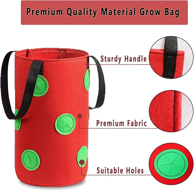Miewslan 2 Packs Upside Down Planter, Garden Hanging Strawberry Tomato Grow Bag Potato Vegetable Planting Bag with Holes