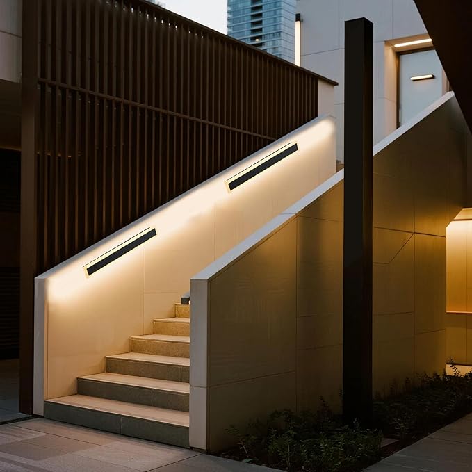 VEVOR Outdoor Wall Light, 23.6 Inch, Long Strip Modern Exterior Wall Sconce Light Fixtures, 3000K Warm White, IP65 Waterproof, Anti-Rust Outside Patio Wall Mount Lighting, for House, Porch, Garage