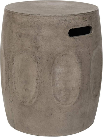Safavieh Outdoor Collection Zuri Modern Concrete Ivory Round 17.7-inch Accent Table
