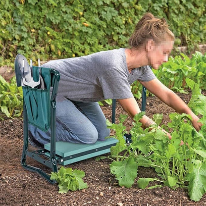 Garden Pouch Foldable Portable Garden Kneeler, Bench Kneeling Bag, Seat Storage Tote Hanging Organizer, Gardening Tools Storage Stool Multiple Storage Pouch (Purple),