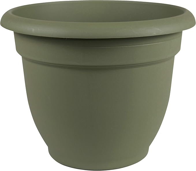 Bloem Ariana Pot Planter: 16" - Living Green - Durable Resin Pot, for Indoor and Outdoor Use, Gardening, Self Watering Disk Included, 6 Gallon Capacity