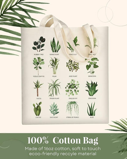 AUSVKAI Canvas Tote Bag Aesthetic for Women, Cute Reusable Cloth Cotton Bags for Shopping Beach Grocery