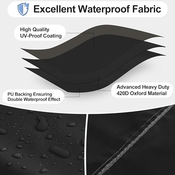 OutdoorLines Outdoor Waterproof Patio 4-Seater Couch Cover - UV Resistant Patio Sofa Furniture Covers Weatherproof Heavy Duty Glider Covers for Outdoor Furniture, 104Wx32.5Dx33H Inches, Black