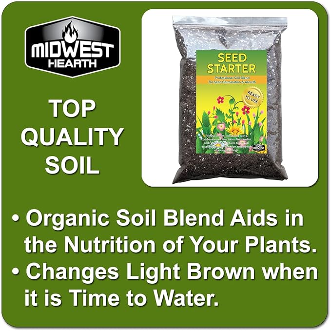Seed Starter Natural Potting Soil Mix for Germination and Growth (Made in USA) (4 Dry Quarts) (Pack of 2)