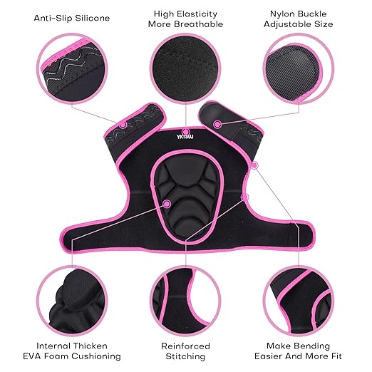 Knee Pad Women Men for Gardening House Working, Floor and Carpet Cleaning, Construction Work, Cleaning Knee Pads With High Elastic Fabric Black with Pink Edge L