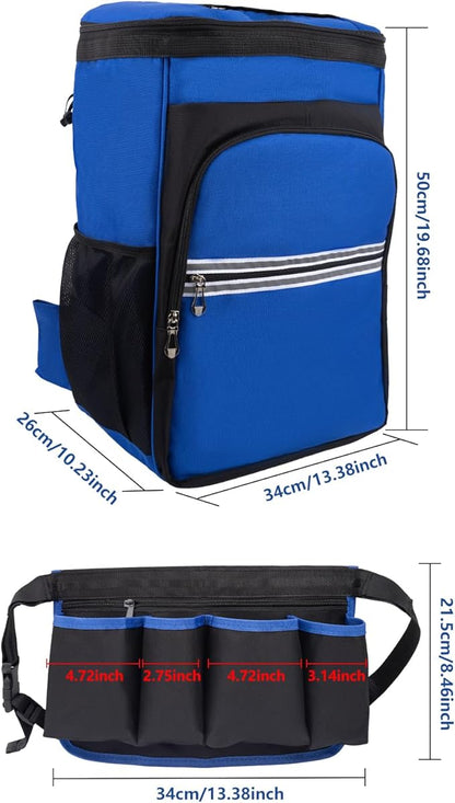 Cleaning Tool Backpack & Belt Set - Large Capacity Multi-Pocket, Durable Reinforced Material, Hands-Free for Housekeepers Cleaners Gardeners | Ideal for Housekeeping Car Cleaning Household Maintenance