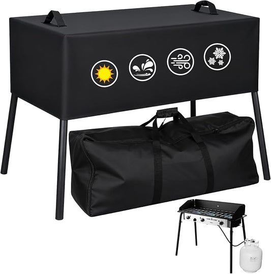 Utheer Grill Cover for Camp Chef 3 Burner Stoves, Heavy Duty 600D Waterproof Fabric Grill Cover for Camp Chef PRO90, SPG90B, TB90LW, TB90LWG, TB90LWG15, with Stove Carry Bag