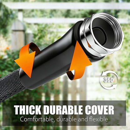Relxitl Garden Hose 100feet, Water Hose with 10 Function Hose Nozzle, NON-Expandable Hose, Tough & Flexible, Lightweight, Crush Resistant Fittings, Kink & Tangle Free, Rust Proof for Watering