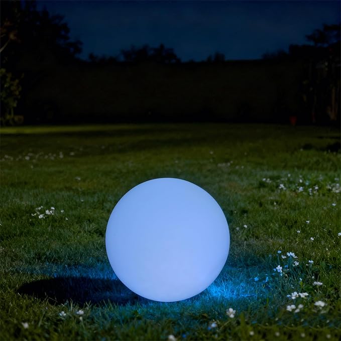 16-inch LED Light Ball, Round LED Night Light with Remote, Rechargeable Globe Lights with 4 Modes & 16 RGB Color Changing, Waterproof Glowing Globe Light for Party Decor