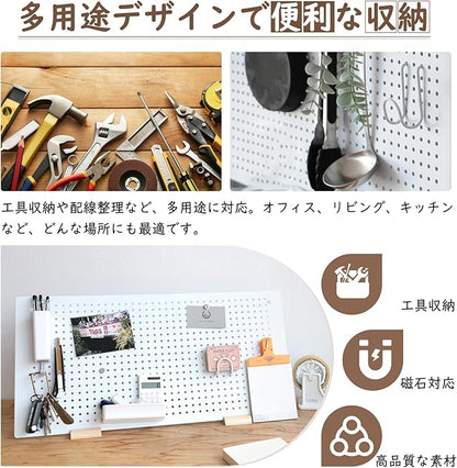 DEWEL Peg Board,Metal Pegboard Panels, Metal PegBoard Organizer with Accessories