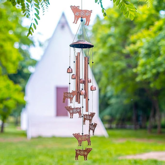 Pig Wind Chimes for Outside,Pig Gifts for Women/Men/Sympathy/Memorial/Festival Birthday Gifts Metal windchimes Outdoors/Indoors,Patio Decor,Garden Decor,Yard,Home,Porch