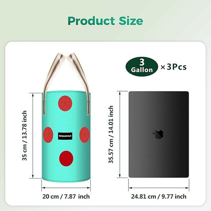 3 Pack 3 Gallon Hanging Strawberry Planter Bags, 12 Holes PE Grow Bags with Bottom Drainage, Reusable Vertical Planters for Small Space Gardening(Green)