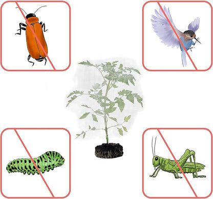 MR FIVE 3 PCS Large Drawstring Plant Covers,Bird Barrier Netting Mesh with Drawstring,Reusable Garden Netting Mesh with Drawstring,Plant Cover for Protect Fruit Tree Vegetable Flower,4.6 ftX 3.3 ft