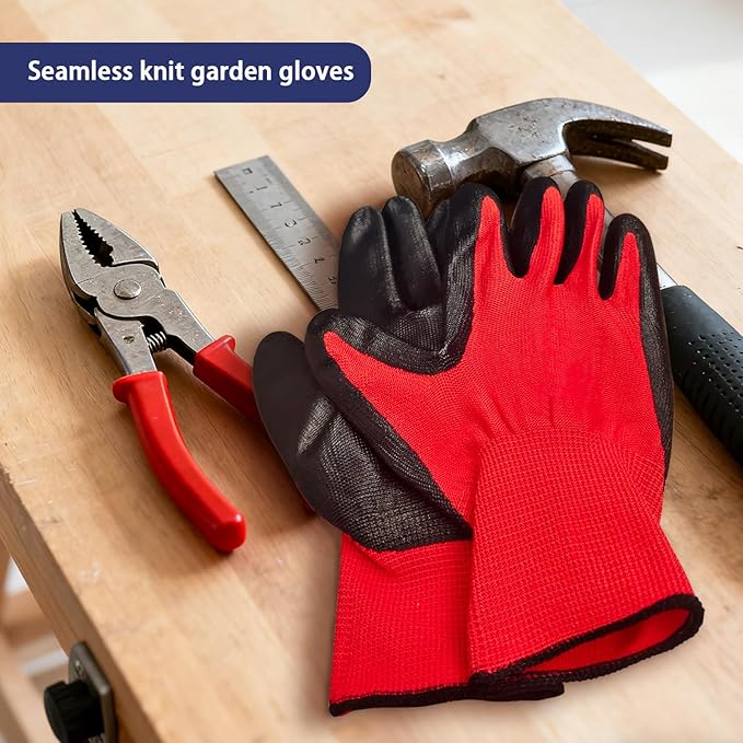 YOUKE OLA 168 Pair Gardening Gloves for Men Women, Breathable Rubber Coated Garden Gloves Working Gloves for Gardening, 8/Medium