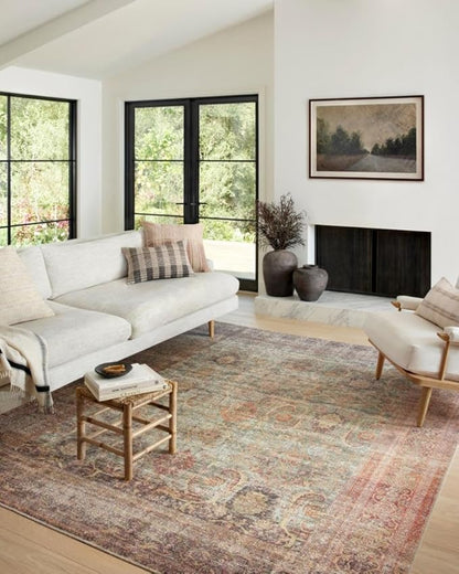 Loloi Amber Lewis Georgie Collection GER-03 Jade/Sunset 3'-9" x 5'-6", .19" Pile Height, Accent Rug
