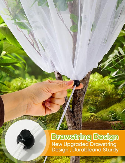 Bird Netting for Blueberry Bushes - 6Pcs Garden Netting Pest Barrier with Drawstring,Garden Plant for Vegetables Fruits Tree Cicada Netting for Trees (6,32x32inch/6PACK)
