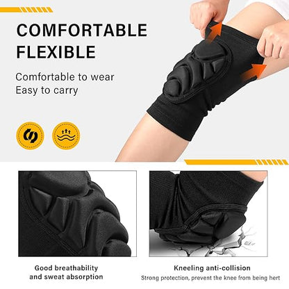 Haysandy 6 Pairs Knee Pads Bulk, Volleyball Breathable Knees Pads with Thick Sponge for Adult Youth Women Men Dancer Sport Training Workout Protector (Black,XL Size)