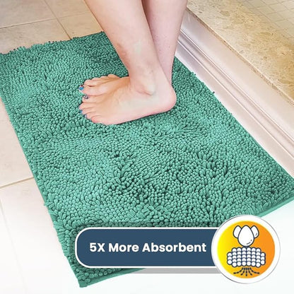 Muddy Mat® | Super Water Absorbent Door Mat Indoor, Microfiber Quick Dry Chenille Entryway Rug, Slip Resistant Front Door Mat,Indoor Mats for Entryway,Machine Washable Pet Rug, Seafoam Green 24"x120"