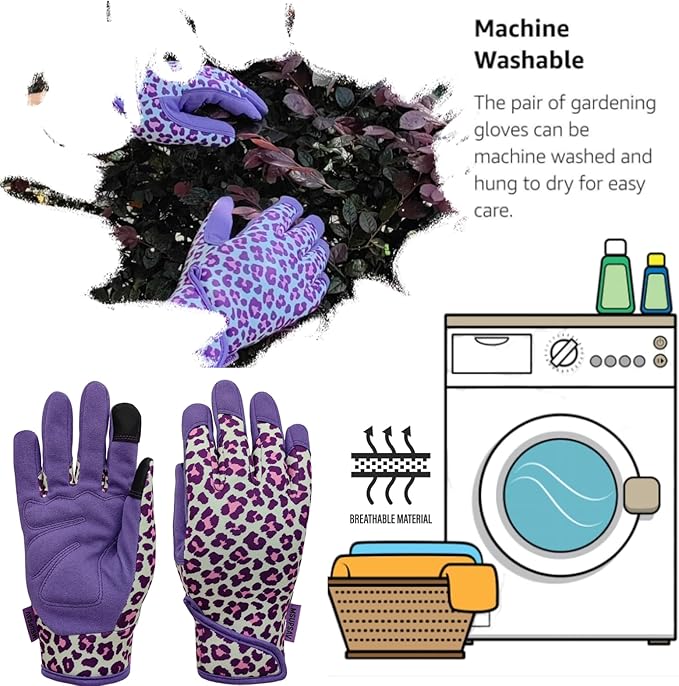 Thorn Proof&Puncture Resistant Gardening Gloves with Grip,Garden Glove for Women, Leather Yard Work Gifts