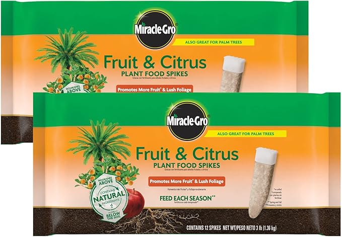 Miracle-GRO Fruit & Citrus Plant Food Spikes, 12 Spikes (2-Pack)