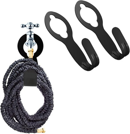 chic style Garden Hose Holder Hook, Pack 2 Metal Hose Hangers for 50ft 25ft Expandable Hose