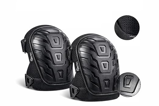 Veltec Premium Knee Pads for Work with Soft Foam and Gel Cushion - Heavy Duty Pads & Adjustable Non-Slip Straps - Pro Protection & Comfortable for Construction, Gardening, Flooring, Roofing and More
