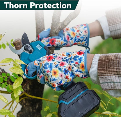 Gardening Gloves for Women, Printed Touchscreen Garden Gloves with Grip, Thorn-Proof Puncture-Resistant Work Gloves