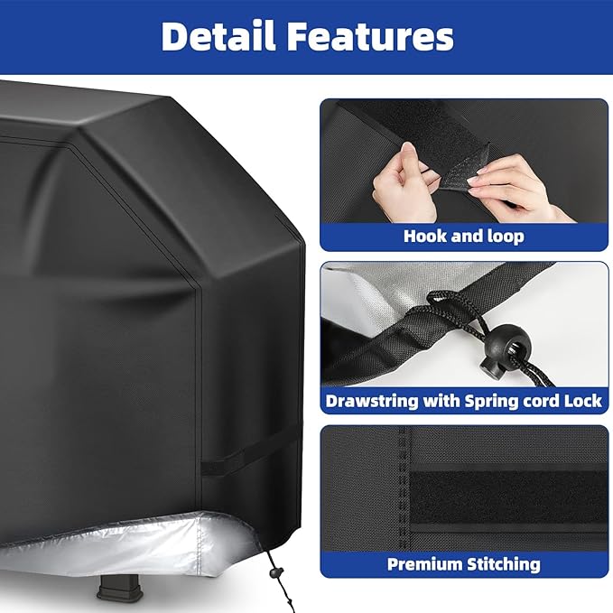 Perfect Grill Cover for Outdoor Grills Waterproof Rip-Proof Weather Resistant for Reliable Protection Griddle Cover Easy to Clean Adjustable Hem Drawstring Fade Resistant (Brown, 40)