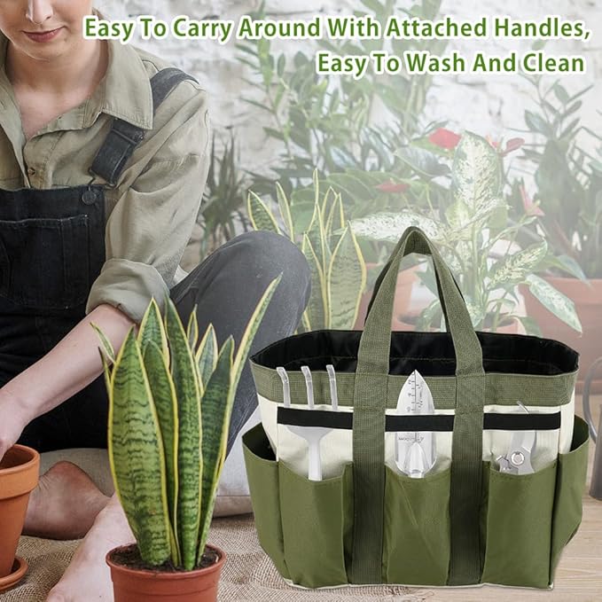 Garden Tool Holder Bag With 8 Pockets, Elastic Straps, And Sturdy Handles, Heavy-Duty Oxford Organizer Keeps Gardening Tools Neat And Accessible, Ideal for Men And Women (1 PC)
