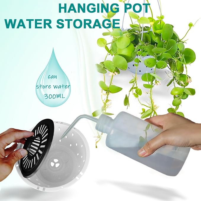 24 Sets 7.8inch Hanging Plant Pot Plastic Orchid Flower Planter with Hook Root Controlling Flower Pot for Indoor Outdoor Balcony Patio Garden Home Decorations