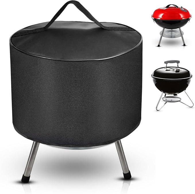 Grill Cover Compatible with Gas One CG-14 14-inch Portable Barbecue Grill, Waterproof Dust-Proof Barbecue Grill Cover for 14in Grill, Heavy-Duty Charcoal BBQ Grill Cover with Handle