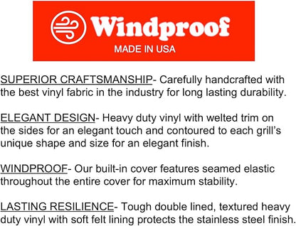 Windproof Covers 13 inch Heavy Duty Premium Grill Cover to fit Whistler Single Side Burner Built-in