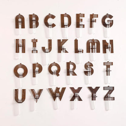 Wood Letter F Wall Propagation Station Lightweight Decorative Plant Holder for Small Cuttings, Removable Adhesive Wall Decor for Bedroom, Nursery, Office