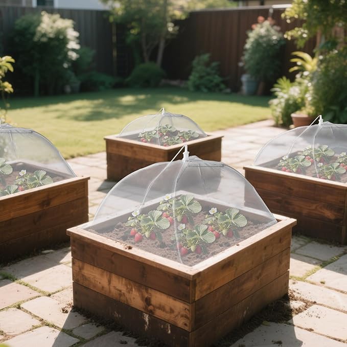 5 Sets Strawberry Supports with Plant Protectors Set, Strawberry Growing Racks Sets with Iron Plant Nails and Storage Bag Strawberry Planting Stand for Garden Vegetables