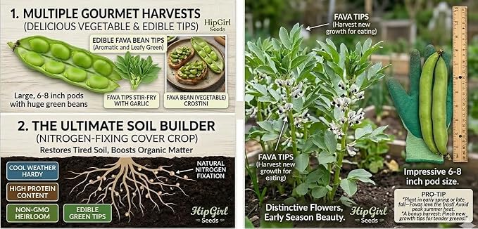 Bean Seeds for Planting Vegetables and Fruits. Pole Beans,Bush Beans,Romano Beans.Non GMO Garden Seeds for Home Vegetable Garden-40g(22ct+) Chinese Broard Bean Fava Bean Seed, Veggie Cover Crop 蚕豆